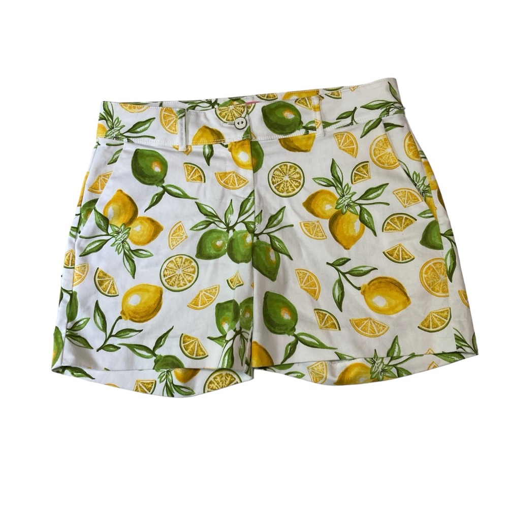 Isaac Mizrahi Lemon Lime Citrus White Green Yellow Shorts Size 6